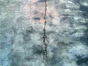 Crack in concrete floor